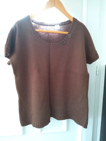 Pull manches courtes marron