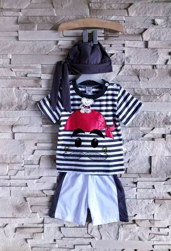 NEW - ENSEMBLE 3P BÉBÉ GARÇON MOTIF PETIT PIRATE DES MERS 2A