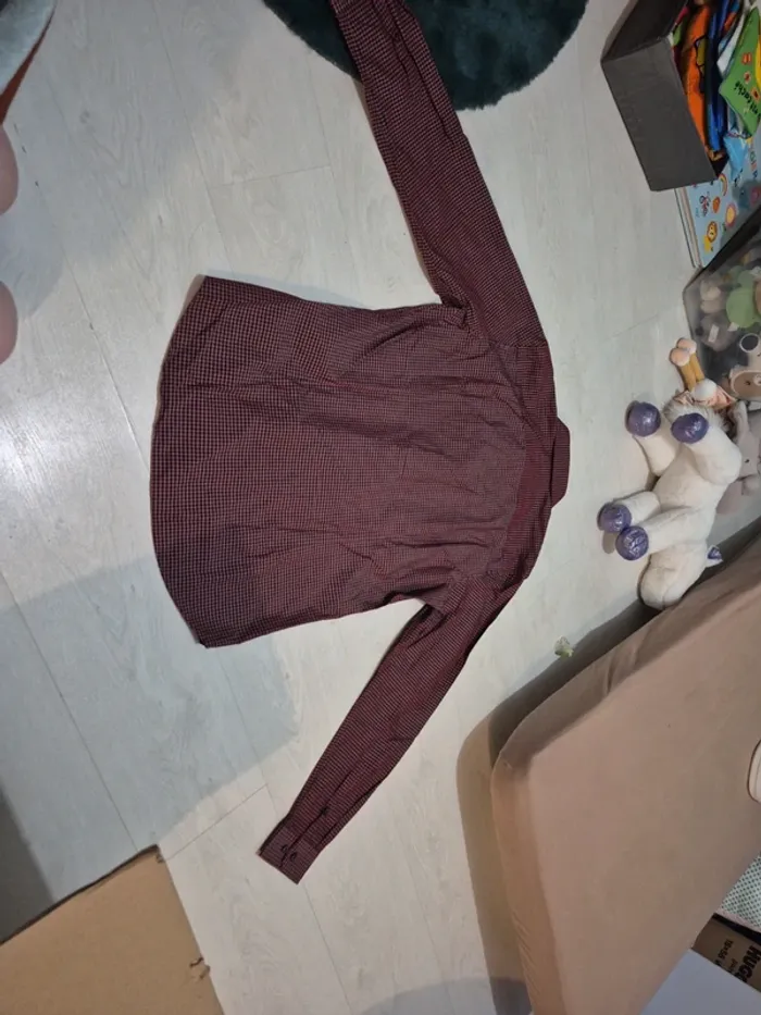 Chemise à carreaux bordeaux - photo numéro 5