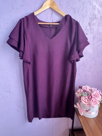 Robe violette Kiabi à manches volantées