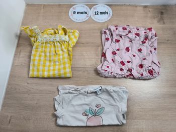 Lot vêtements 9 - 12 mois 3 pièces