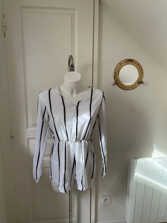 Combinaison short à rayures - photo numéro 2