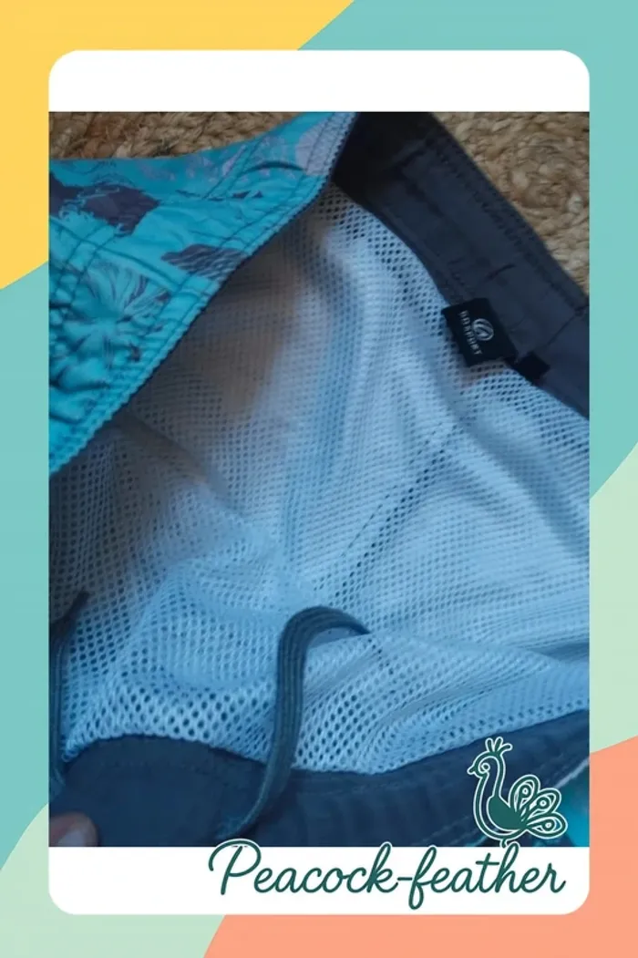 Short de plage turquoise homme S /16ans - photo numéro 4