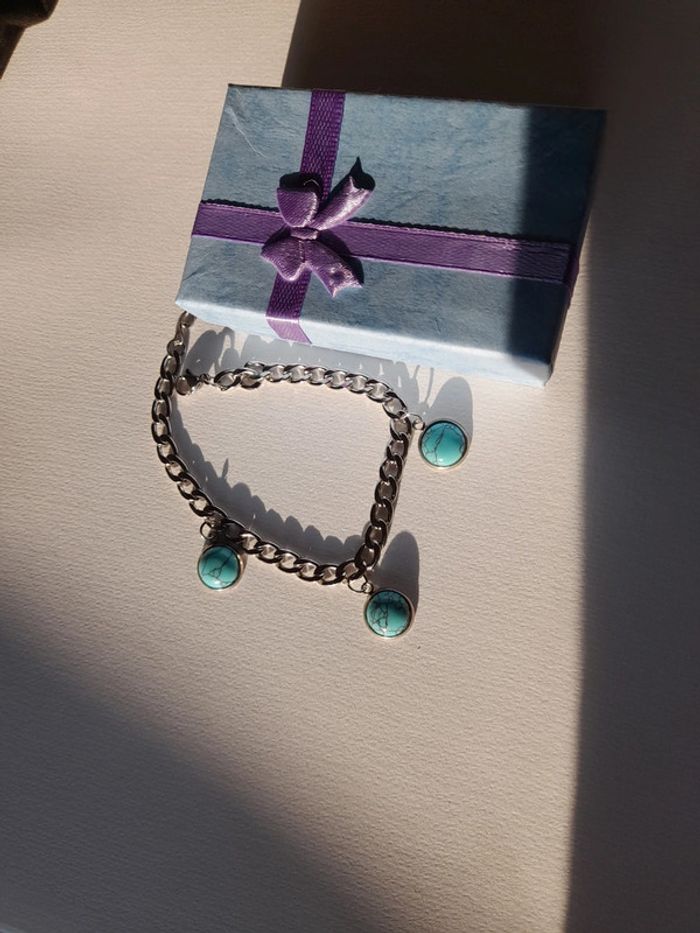 Gourmette avec charmes Turquoise - photo numéro 3