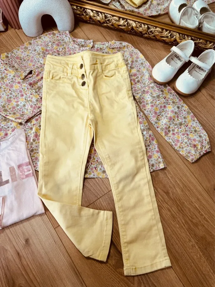 Taille 6 ans tenue 3 pièces fille Multimarque rose jaune * fleurs * 💐 - photo numéro 6