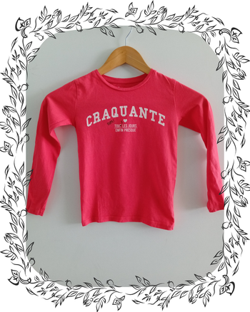 T-shirt manches longues 6 ans Gémo " craquante" 