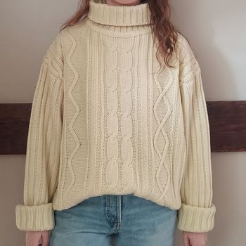 Gros pull col roulé torsades