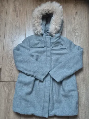 Manteau très chaud tape à l'œil gris argenté 12 ans en très bon état