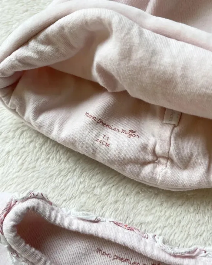 Pyjama en velours rose + bonnet 6 mois - Sergent Major 🩷 - photo numéro 8