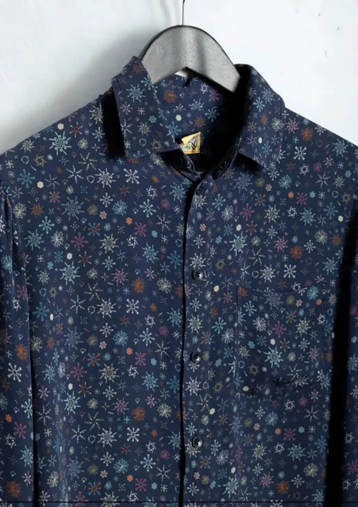 Chemise à motifs bleue en soie silk shirt Zadig & Voltaire Taille M - photo numéro 2