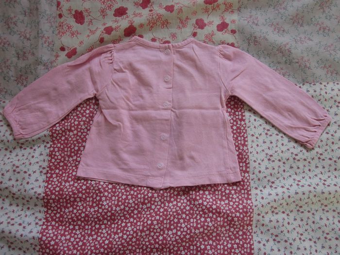 T-Shirt manches longues rose 3 mois - photo numéro 2