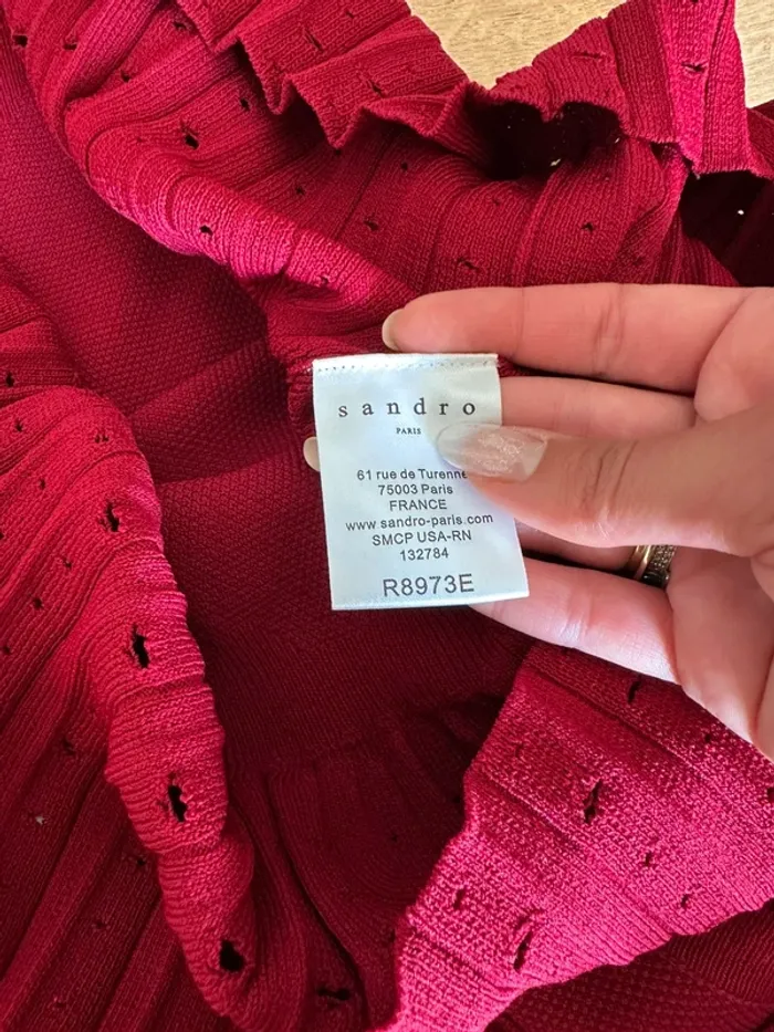 Robe Sandro rouge bordeaux taille 36 - photo numéro 7