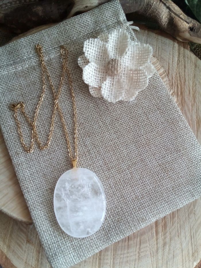 Collier cristal de quartz naturel - photo numéro 2