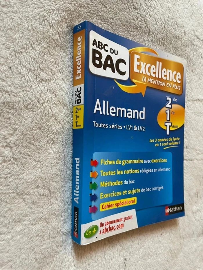 Livre manuel scolaire ABC du BAC allemand (grammaire, conjugaison) - photo numéro 2