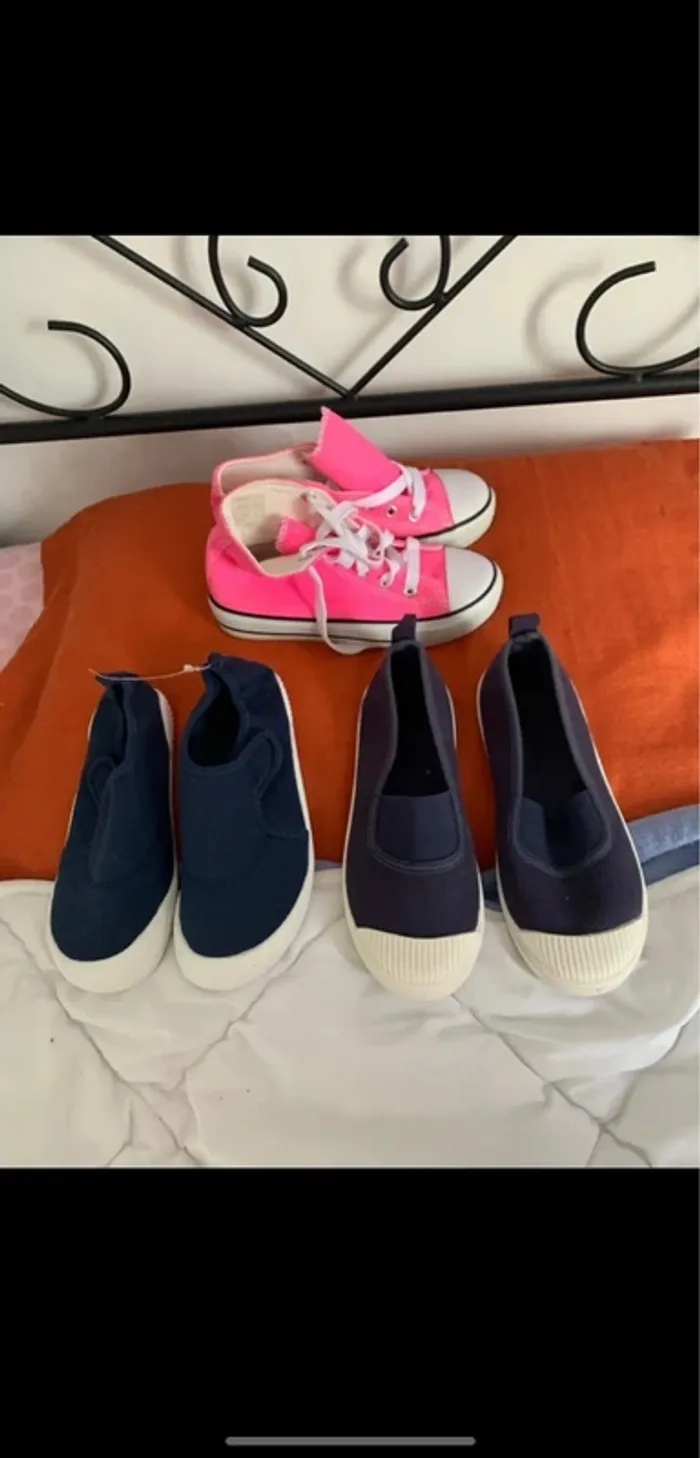 Lot 3 paires chaussures en tissu