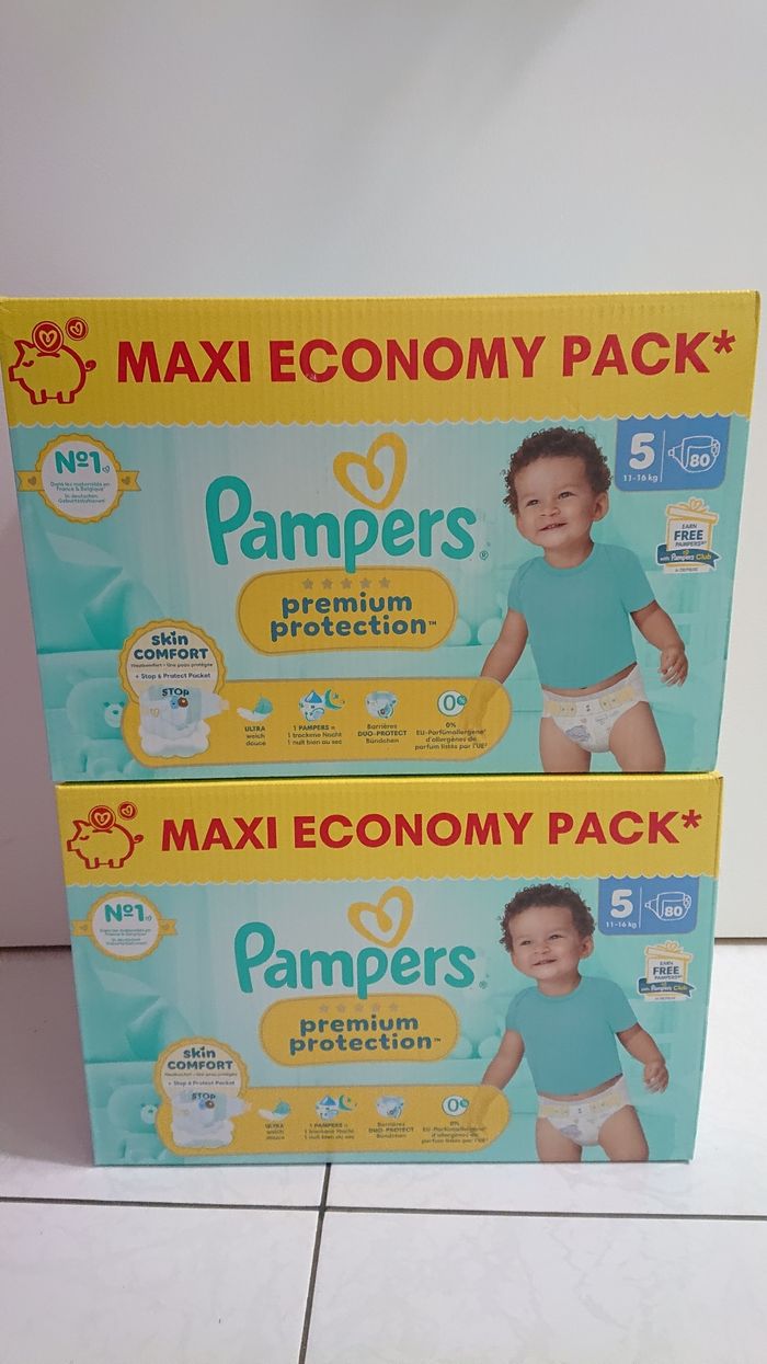 couche taille 5 Pampers  lot de 2 cartons