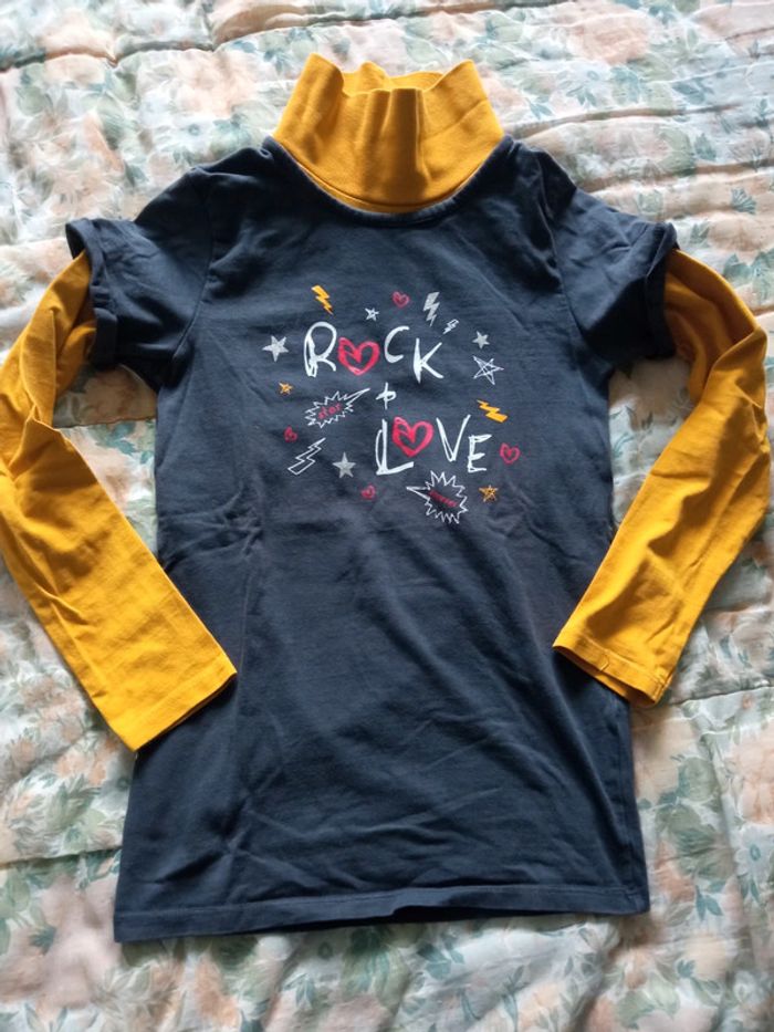 T-shirt col roulé Lili marelle 10 ans