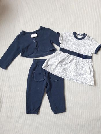 Ensemble boléro, robe et pantalon Gymp 3 mois
