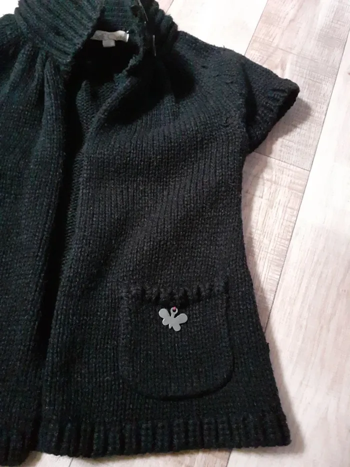 Gilet sans manches fille noir 5 ans - photo numéro 2