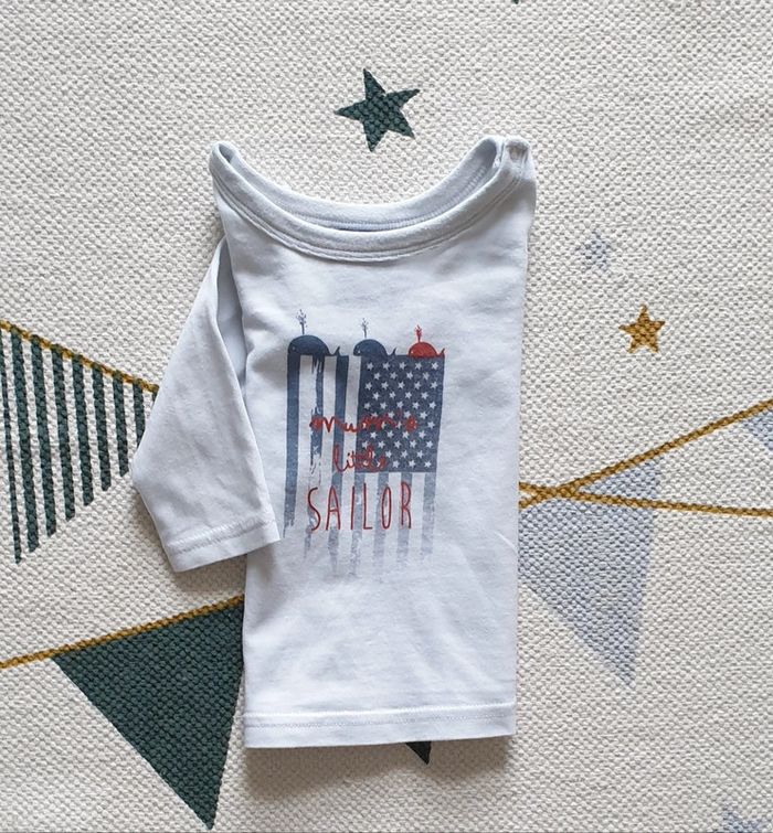 T-shirt manches longues, Mum's little sailor, taille 9 mois, Tape-à-l'oeil - photo numéro 4