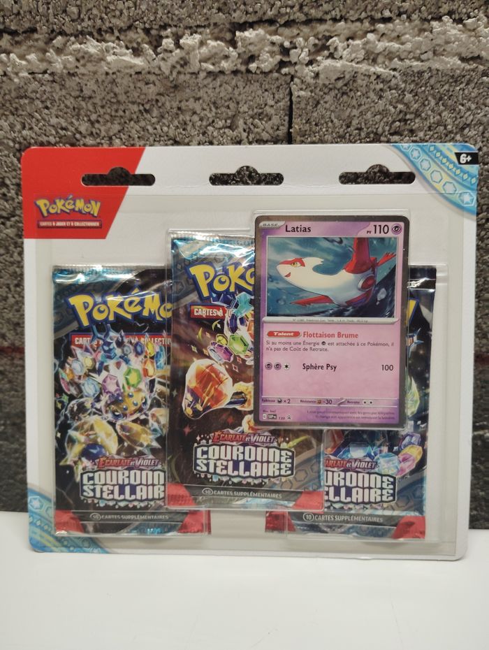 Pokémon Tripack Latias de 3 boosters de couronne stellaire