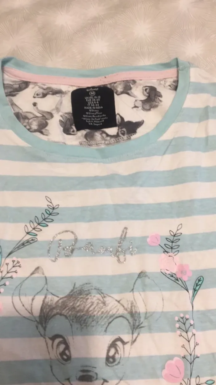 Haut pyjama fin femme taille M Disney bamby - photo numéro 5