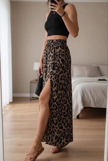 Jupe léopard femme