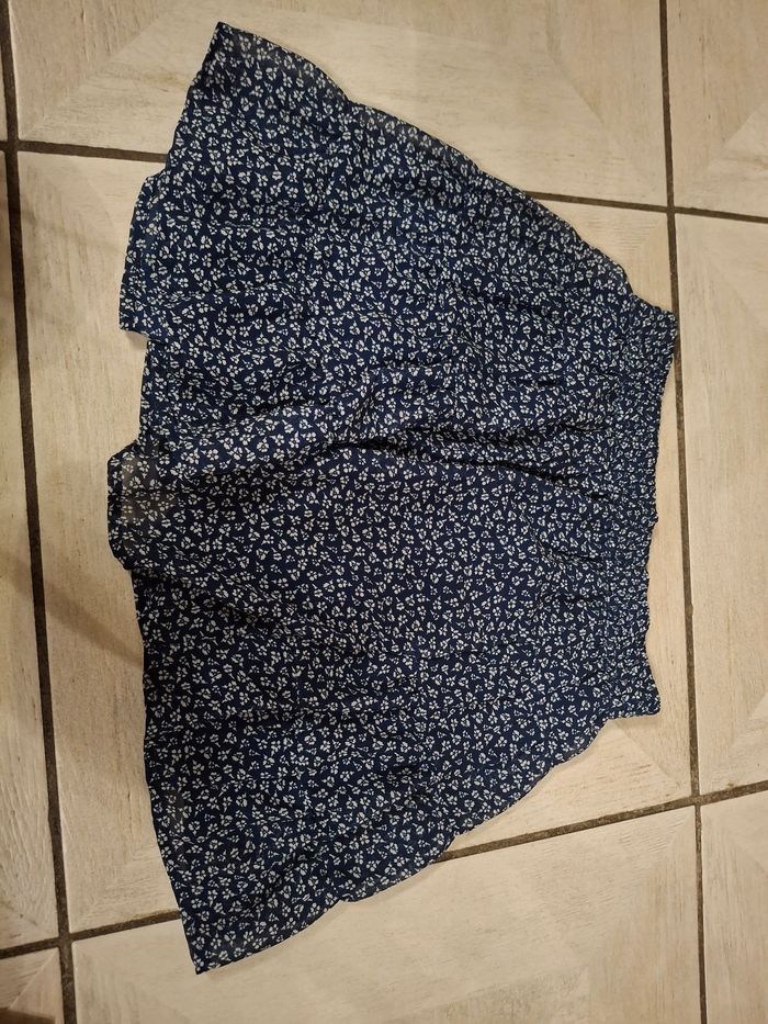 Jupe bleu fleuri