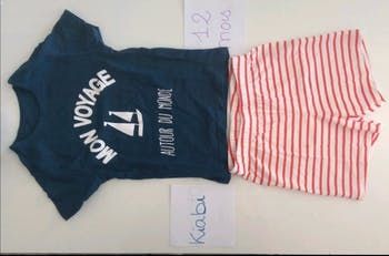 Ensemble Kiabi bleu marine, rouge et blanc