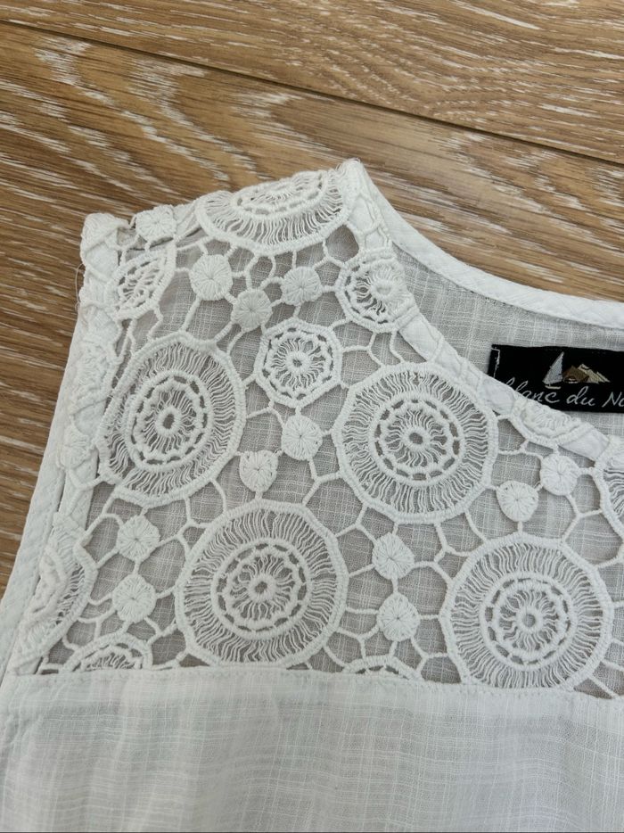 Débardeur haut blanc du Nil en coton et dentelles - 42/44 - photo numéro 2