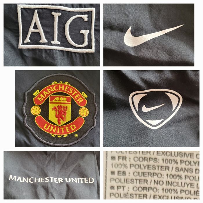 Nike Veste Survêtement TXL/188CM-FAN du Club Manchester United AIG- Noire - Vintage 2007/2009 - photo numéro 6