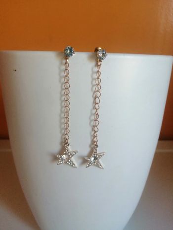 Boucles d'oreilles dorées et étoile strass 🌸