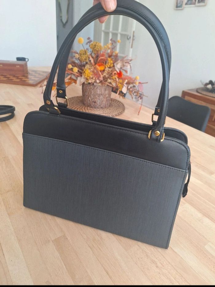 Sac à main femme gris et noir 👜