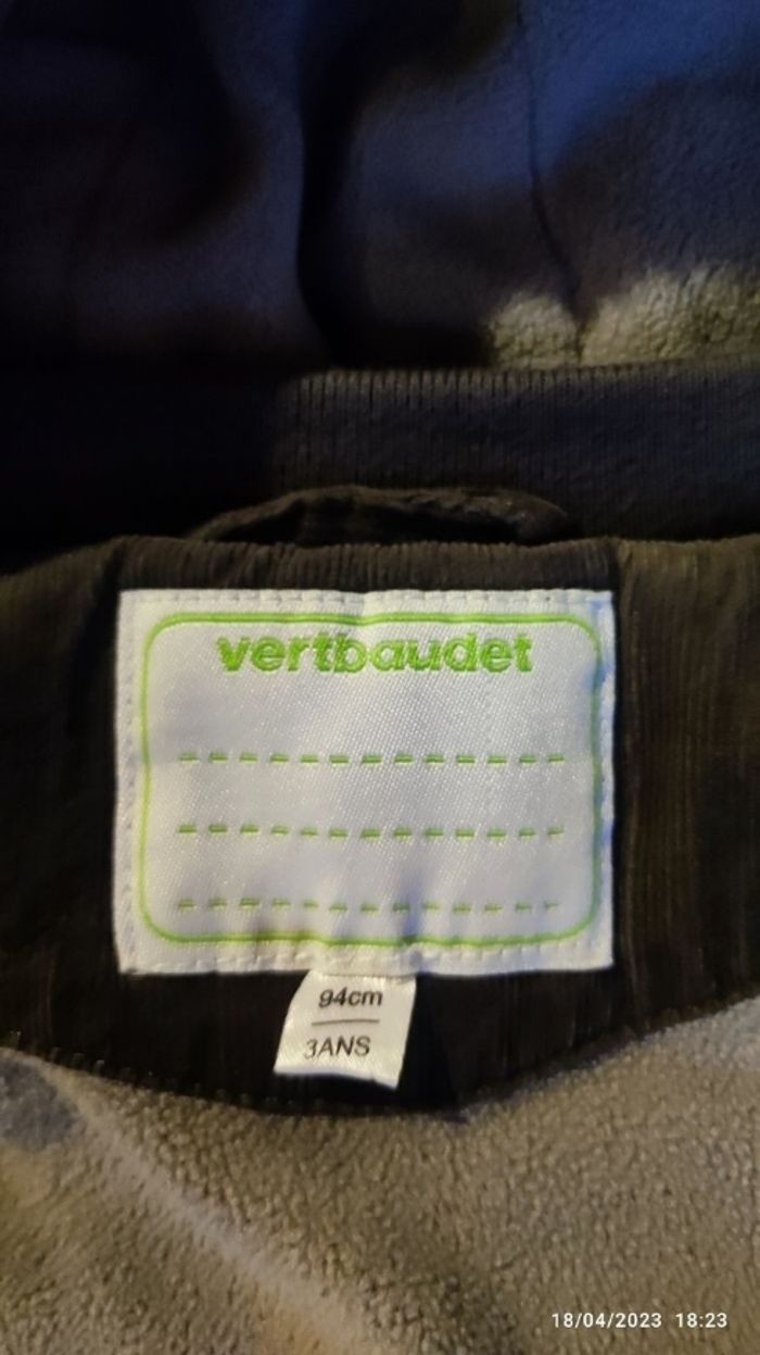 Manteau Vertbaudet gris foncé taille 3 ans - photo numéro 2