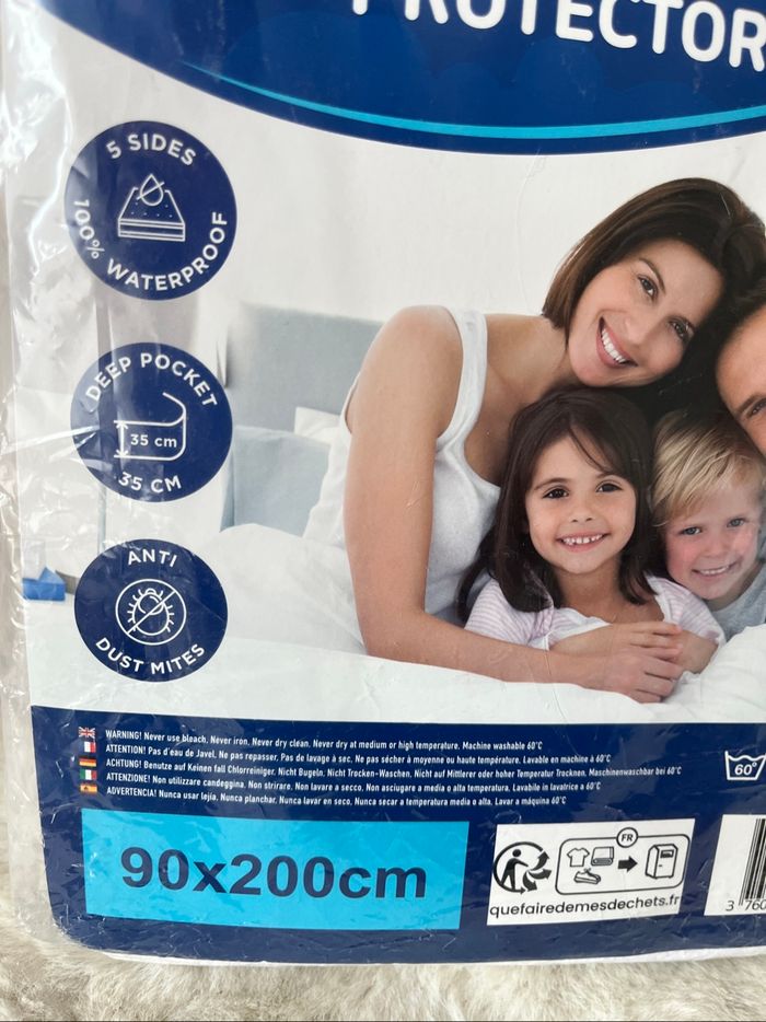 Protège matelas imperméable 90 x 200 cm, anti acariens - photo numéro 2