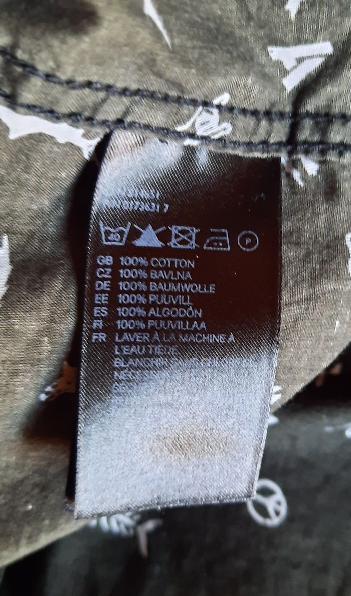 Chemise noire imprimé blanc, homme, H&M, taille S - photo numéro 4