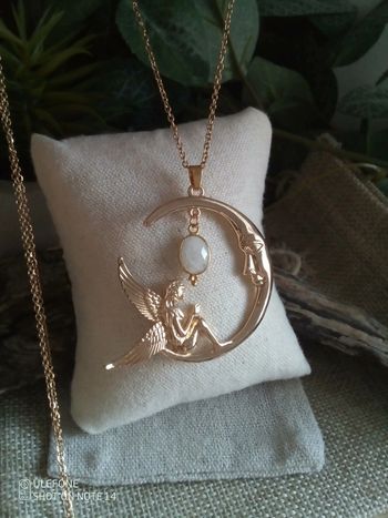 Collier fée lune et pierre de lune