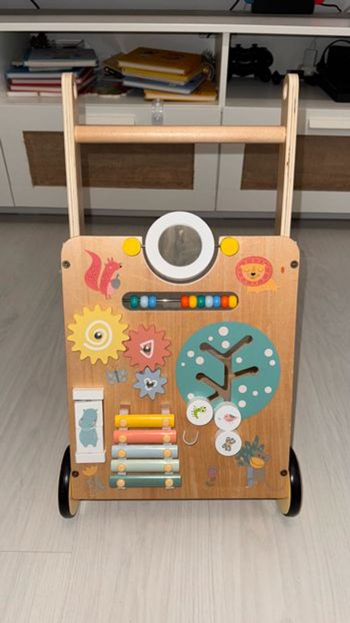 Trotteur Bébé en Bois, Chariot de Marche Bebe en Bois, - photo numéro 4