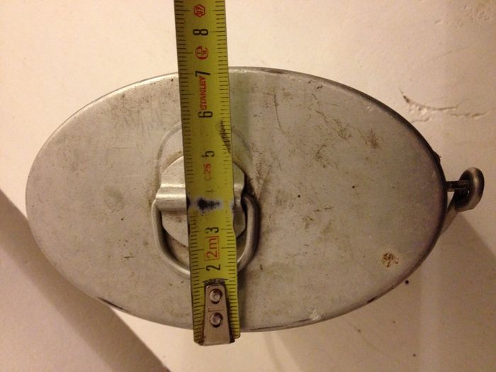 Ancien mini sceau en aluminium gris clair  avec anse et couvercle pour décoration ou autre - photo numéro 9