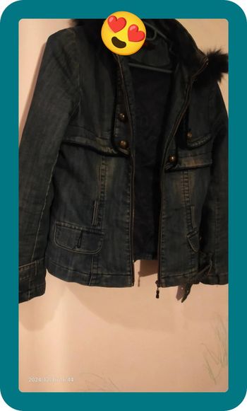 Veste en jean chaude vintage, femme, taille 40