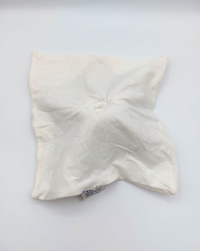 Doudou plat mouton blanc beige NATTOU coeur envers tissu - photo numéro 2