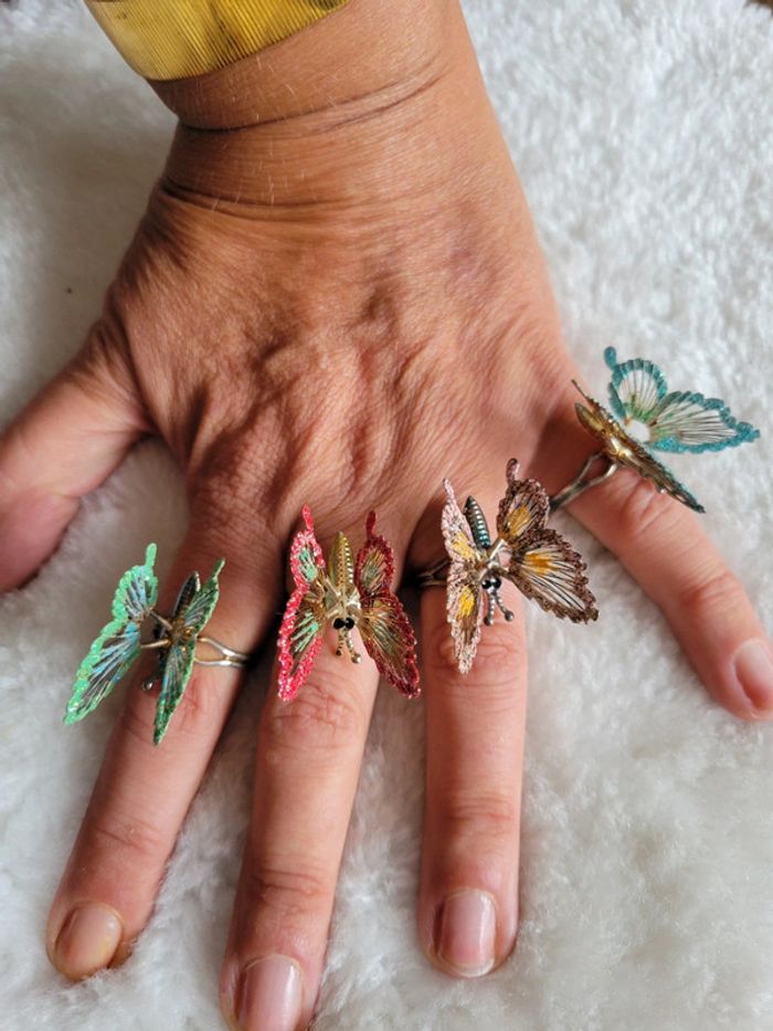 Bagues papillons 🦋 ajustables - photo numéro 5