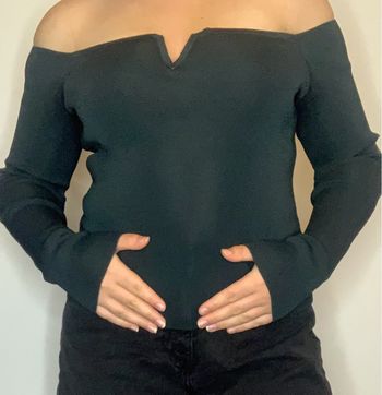 Top vert H&M à épaules dénudé manche longue - Taille M
