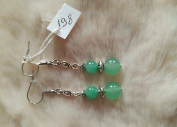 Boucles d'oreilles ethnique verte
