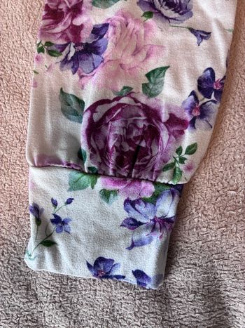 Pantalon léger bébé – 18/24 mois – Blanc à motifs floraux 