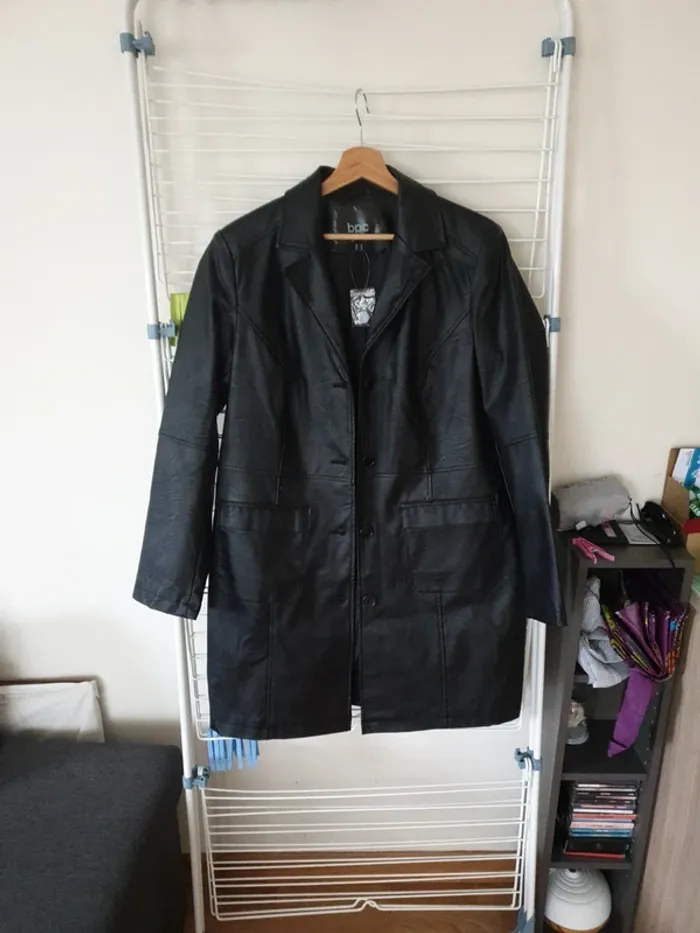 Veste longue imitation cuir bon prix