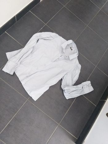 Chemise bleu ciel manche bouffante