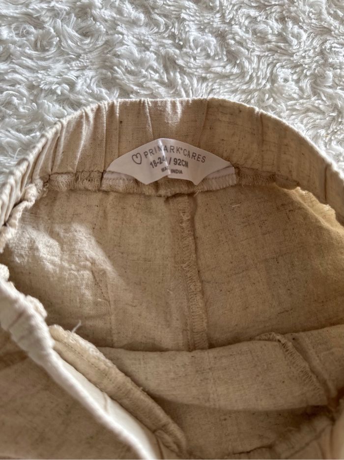 Pantalon beige en lin 18/24 mois - photo numéro 3