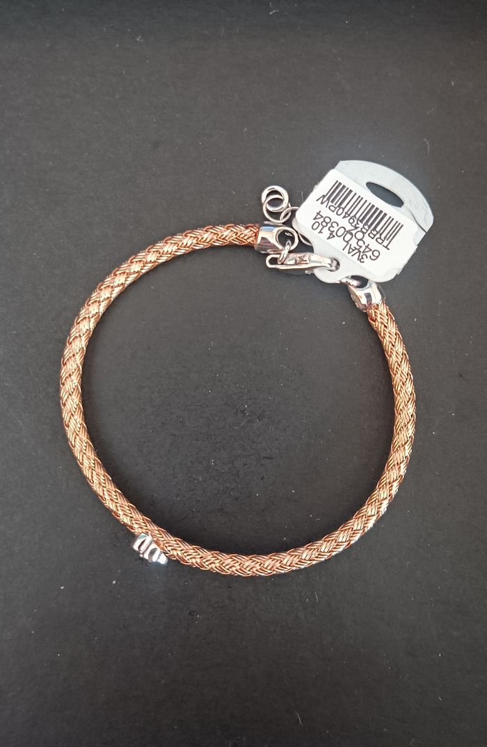 Valenzi, bracelet enfant, Argent rosé 925 et fleur d'oxyde de zirconium. Neuf - photo numéro 4