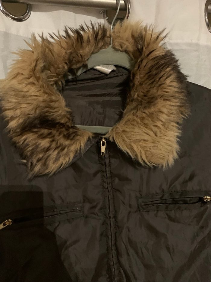 Blouson 3 suisses marron taille 42-44 mi saison tres bon état col détachable avec ceinture - photo numéro 3